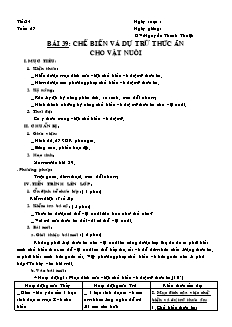 Giáo án Công nghệ Lớp 7 - Tuần 27 - Nguyễn Thanh Thuận