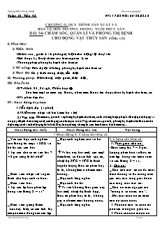 Giáo án Công nghệ Lớp 7 - Tuần 31 - Liêu Thanh Tùng