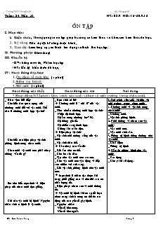 Giáo án Công nghệ Lớp 7 - Tuần 34, Tiết 51: Ôn tập