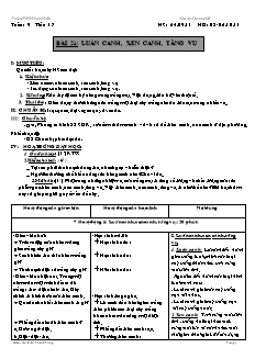 Giáo án Công nghệ Lớp 7 - Tuần 9 - Trường THCS Phong Phú B