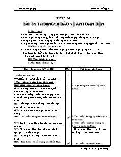 Giáo án Công nghệ Lớp 8 - Tiết 34-48 - Phạm Thế Ngọc