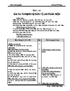 Giáo án Công nghệ Lớp 8 - Tiết 34-53 - Phạm Thế Ngọc