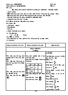 Giáo án Đại số Lớp 8 - Chương 3: Phương trình bậc nhất một ẩn - Tiết 51: Giải bài toán bằng cách lập phương trình (Tiếp theo)