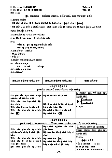 Giáo án Đại số Lớp 8 - Chương 4: Bất phương trình bậc nhất một ẩn - Tiết 66: Phương trình chứa dấu giá trị tuyệt đối