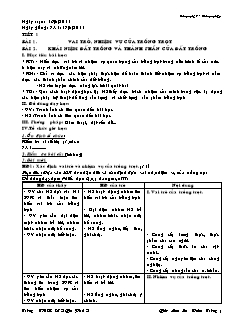 Giáo án Công nghệ Lớp 7 - Chương trình học kì 1 - Lưu Xuân Trường