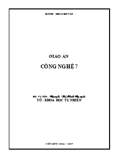 Giáo án Công nghệ Lớp 7 - Chương trình học kì 2 - Nguyễn Thị Minh Nguyệt