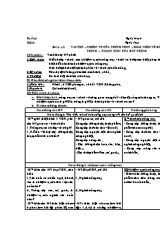 Giáo án Công nghệ Lớp 7 - Tuần 1-3