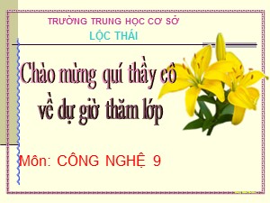 Bài giảng Công nghệ Lớp 9 - Bài 7: Lắp mạch điện đèn ống huỳnh quang - Trường THCS Lộc Thái