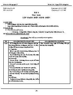 Giáo án Công nghệ Lớp 9 - Tiết 14-16: Thực hành lắp mạch điện bảng điện - Nguyễn Trường Sơn