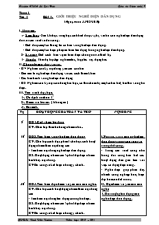 Giáo án Công nghệ Lớp 9 - Chương trình học kì 1 - Ngô Văn Hoàng