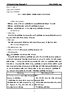 Giáo án Công nghệ Lớp 9 - Phần: Điện dân dụng - Chương trình cả năm - Trần Tiến Phương