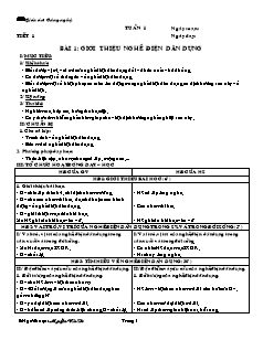 Giáo án Công nghệ Lớp 9 - Phần: Điện dân dụng - Chương trình cả năm - Nguyễn Văn Tí