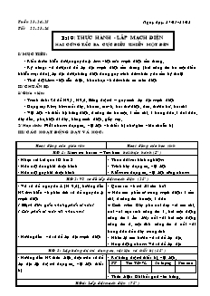 Giáo án Công nghệ Lớp 9 - Phần: Điện dân dụng - Tiết 22-24