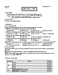 Giáo án Công nghệ Lớp 9 - Phần: Điện dân dụng - Tiết 29: Kiểm tra 1 tiết
