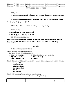 Giáo án Công nghệ Lớp 9 - Phần: Mạng điện trong nhà - Tiết 10: Kiểm tra 45 phút