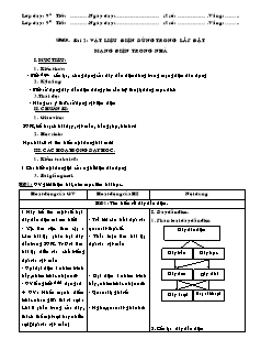 Giáo án Công nghệ Lớp 9 - Phần: Mạng điện trong nhà - Tiết 2: Vật liệu điện dùng trong lắp đặt mạng điện trong nhà