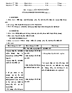 Giáo án Công nghệ Lớp 9 - Phần: Mạng điện trong nhà - Tiết 30: Lắp đặt dây dẫn của mạng điện trong nhà (Tiết 2)