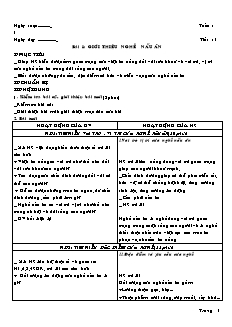 Giáo án Công nghệ Lớp 9 - Phần: Nấu ăn - Bài 1-11