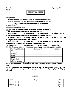 Giáo án Công nghệ Lớp 9 - Tiết 29: Kiểm tra 1 tiết