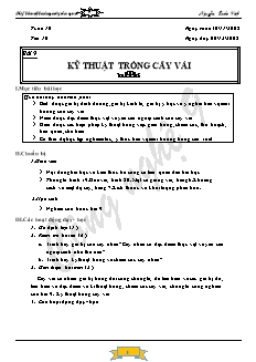 Giáo án Công nghệ Lớp 9 - Trồng cây ăn quả - Bài 9: Kỹ thuật trồng cây vải - Nguyễn Quốc Việt