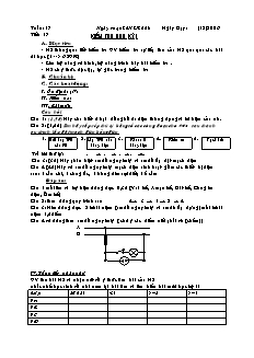 Giáo án Công nghệ Lớp 9 - Tuần 17: Kiểm tra học kì 1 (Bản hay)