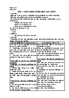 Giáo án nghề Công nghệ Lớp 9 - Phần: Điện dân dụng - Tiết 1-30