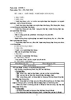 Giáo án nghề Công nghệ Lớp 9 - Phần: Điện dân dụng - Tiết 1-33 (Bản hay)