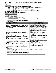 Giáo án nghề Công nghệ Lớp 9 - Phần: Điện dân dụng - Tiết 1-33 - Nguyễn Tiến Cường