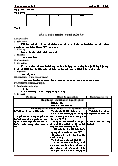 Giáo án nghề Công nghệ Lớp 9 - Phần: Nấu ăn - Bài 1-5