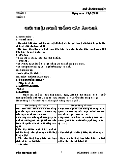 Giáo án nghề Công nghệ Lớp 9 - Phần: Trồng cây ăn quả - Chương trình cả năm - Đào Thị Thanh Hiếu