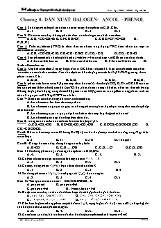 200 câu trắc nghiệm Hóa học Lớp 11 - Chương 8: Dẫn xuất Halogen. Ancol. Phenol - Thân Trọng Tuấn