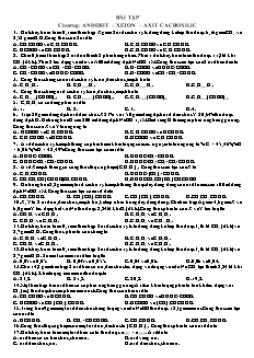 317 câu trắc nghiệm Hóa học Lớp 11 - Chương: Anđehit. Xeton. Axit Cacboxilic