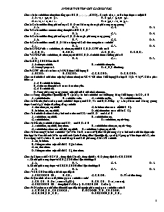 331 câu trắc nghiệm Hóa học Lớp 11 - Chương: Anđehit. Xeton. Axit Cacboxilic