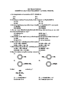 50 câu trắc nghiệm Hóa học Lớp 11 - Chương 8: Dẫn xuất Halogen. Ancol. Phenol