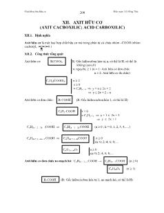 Bài tập Hóa học Lớp 11 - Chương 12: Axit hữu cơ (Axit Cacboxilic, Acid Carboxilic)