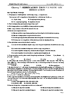 Bài tập Hóa học Lớp 11 chương trình chuẩn và nâng cao - Chương 7: Hiđrocacbon thơm và nguốc gốc Hiđrocacbon