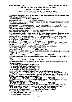 Bài tập Hóa học Lớp 11 - Chuyên đề: Axit. Bazơ. Muối - Nguyễn Thị Ngát Hương