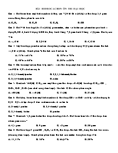 Bài tập Hóa học Lớp 11 - Hiđrôcacbon (Bản hay)