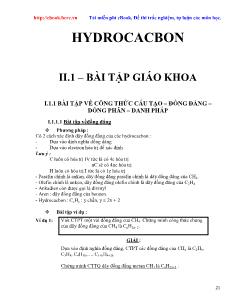 Bài tập Hóa học Lớp 11 - Hyđrocacbon