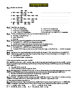 Bài tập Hóa học Lớp 11 - Phần: Ankan