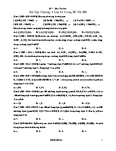 Bài tập Hóa học Lớp 11 trong đề thi Đại học - Chương 1 - Mai Thị Hạ