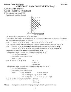 Bài tập Hóa học Lớp 12 - Chương 5: Đại cương về kim loại - Trương Hoài Thương