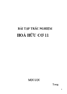 Bài tập trắc nghiệm Hoá hữu cơ 11