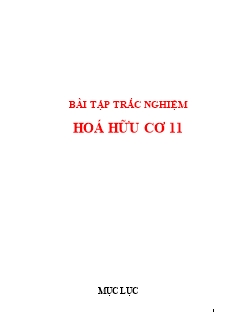 Bài tập trắc nghiệm Hóa hữu cơ Lớp 11 (Có đáp án)