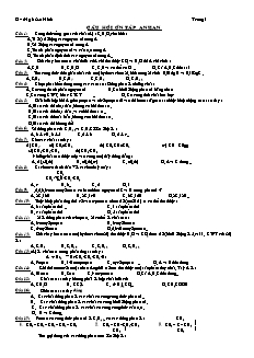 Câu hỏi ôn tập - Ankan - Ngô An Ninh