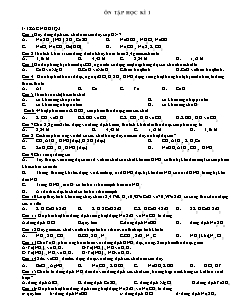 Câu hỏi ôn tập Học kì 1 Hóa học Lớp 11