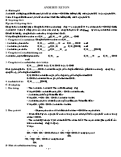 Câu hỏi trắc nghiệm Hóa học Lớp 11 - Anđehit. Xeton