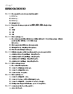 Câu hỏi trắc nghiệm Học kì 2 Hóa học Lớp 11