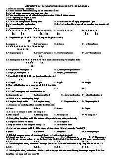 Câu hỏi và bài tập trắc nghiệm Hóa học Lớp 11 - Hiđrocacbon no