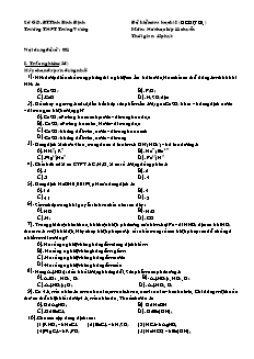Đề dự bị Học kì 1 Hóa học Lớp 11 cơ bản - Đề 001 - Trường THPT Trưng Vương (Có đáp án)